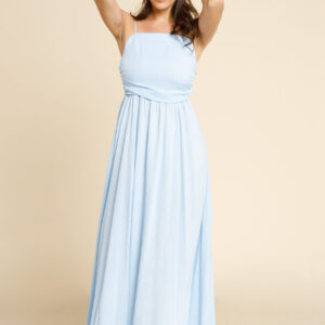 LIGHT BLUE BANDEAU LONG DRESS